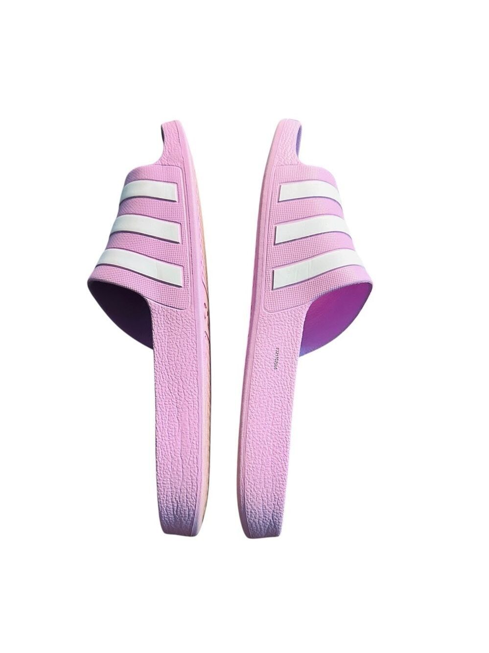 Adidas Adilette Aqua Slides Women’s Size 11 Pink White Stripes Comfort Sandals - Picture 7 of 9